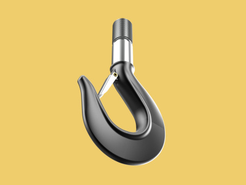 STANDARD HOOK FORGED SINGLE LIFTING CRANE HOOKS HOIST LATCH TON Modelo 3D