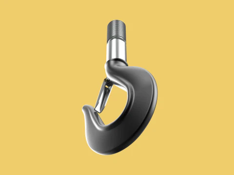 STANDARD HOOK FORGED SINGLE LIFTING CRANE HOOKS HOIST LATCH TON 3D Model