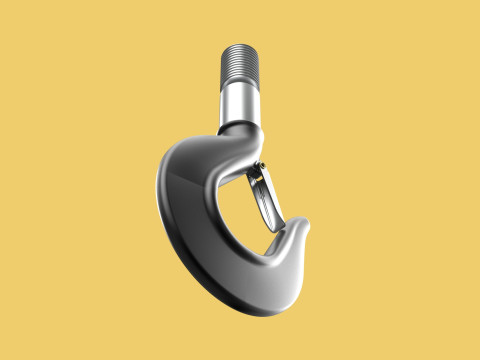 STANDARD HOOK FORGED SINGLE LIFTING CRANE HOOKS HOIST LATCH TON Modelo 3D