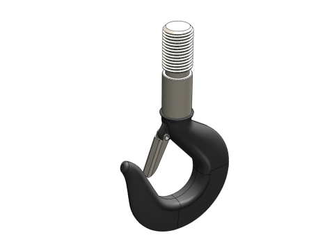 STANDARD HOOK FORGED SINGLE LIFTING CRANE HOOKS HOIST LATCH TON Modelo 3D