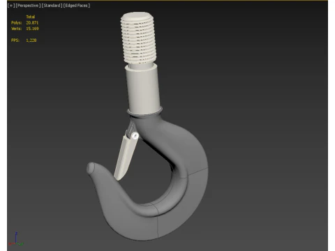 STANDARD HOOK FORGED SINGLE LIFTING CRANE HOOKS HOIST LATCH TON 3D Model