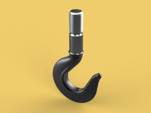 CAST IRON HOOK FORGED SINGLE LIFTING CRANE HOOKS HOIST WINCH TON Modelo 3D