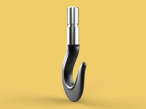CAST IRON HOOK FORGED SINGLE LIFTING CRANE HOOKS HOIST WINCH TON 3D Model