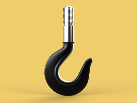 CAST IRON HOOK FORGED SINGLE LIFTING CRANE HOOKS HOIST WINCH TON 3D Model