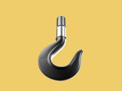 CAST IRON HOOK FORGED SINGLE LIFTING CRANE HOOKS HOIST WINCH TON 3D Model