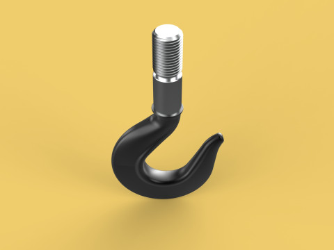 CAST IRON HOOK FORGED SINGLE LIFTING CRANE HOOKS HOIST WINCH TON 3Dモデル