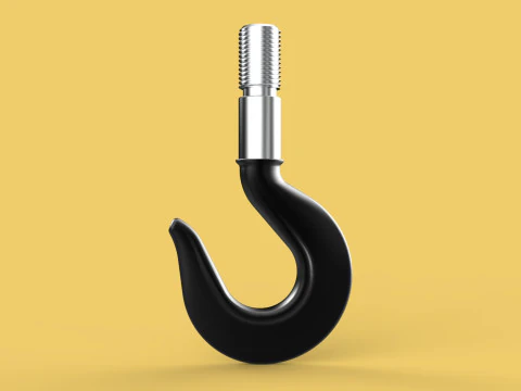 CAST IRON HOOK FORGED SINGLE LIFTING CRANE HOOKS HOIST WINCH TON 3D Model