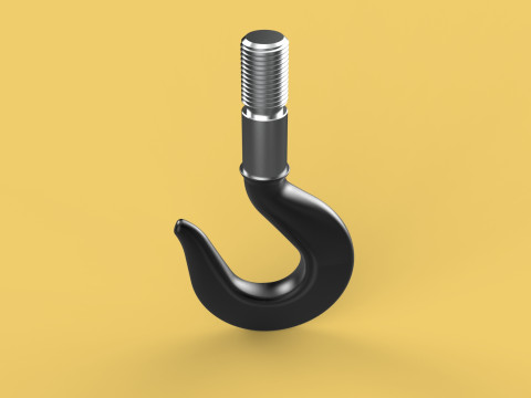 CAST IRON HOOK FORGED SINGLE LIFTING CRANE HOOKS HOIST WINCH TON 3Dモデル