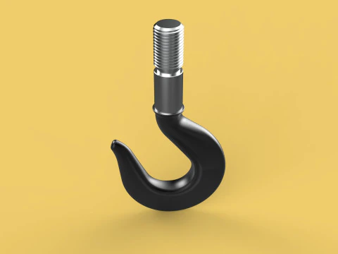 CAST IRON HOOK FORGED SINGLE LIFTING CRANE HOOKS HOIST WINCH TON 3D Model
