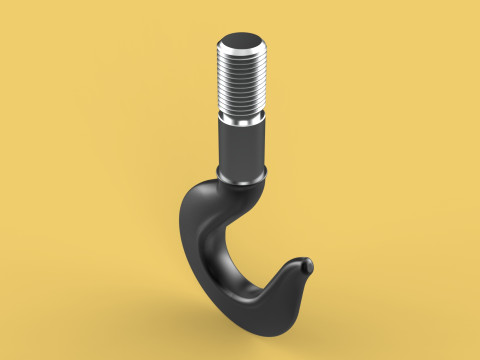 CAST IRON HOOK FORGED SINGLE LIFTING CRANE HOOKS HOIST WINCH TON 3Dモデル