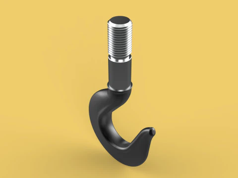 CAST IRON HOOK FORGED SINGLE LIFTING CRANE HOOKS HOIST WINCH TON 3D Model