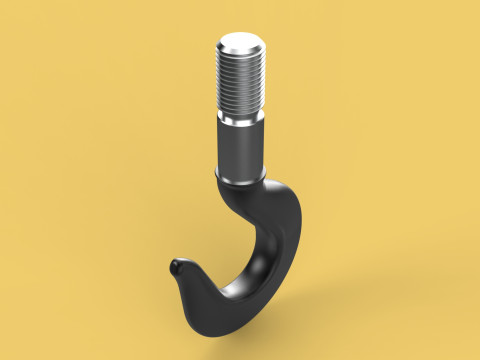 CAST IRON HOOK FORGED SINGLE LIFTING CRANE HOOKS HOIST WINCH TON 3Dモデル