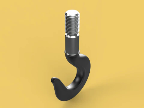 CAST IRON HOOK FORGED SINGLE LIFTING CRANE HOOKS HOIST WINCH TON 3D Model