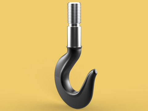 CAST IRON HOOK FORGED SINGLE LIFTING CRANE HOOKS HOIST WINCH TON 3Dモデル