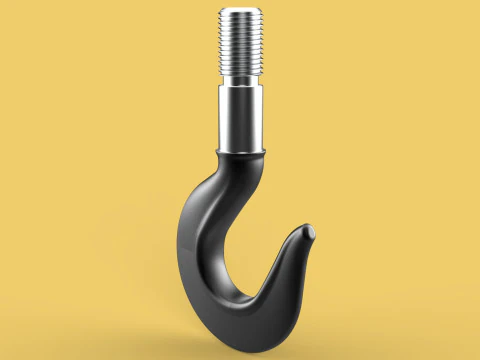 CAST IRON HOOK FORGED SINGLE LIFTING CRANE HOOKS HOIST WINCH TON 3D Model