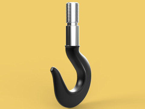 CAST IRON HOOK FORGED SINGLE LIFTING CRANE HOOKS HOIST WINCH TON 3Dモデル