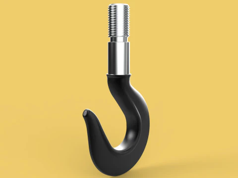 CAST IRON HOOK FORGED SINGLE LIFTING CRANE HOOKS HOIST WINCH TON 3D Model