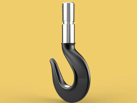CAST IRON HOOK FORGED SINGLE LIFTING CRANE HOOKS HOIST WINCH TON 3D Model