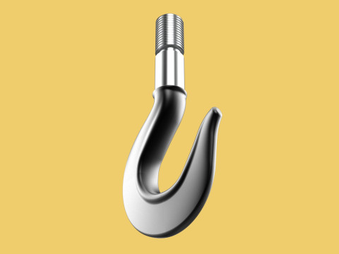CAST IRON HOOK FORGED SINGLE LIFTING CRANE HOOKS HOIST WINCH TON 3Dモデル