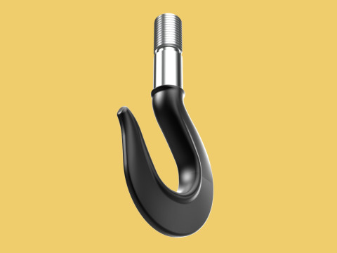 CAST IRON HOOK FORGED SINGLE LIFTING CRANE HOOKS HOIST WINCH TON 3Dモデル