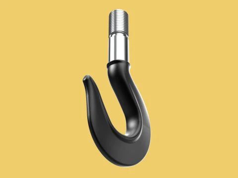 CAST IRON HOOK FORGED SINGLE LIFTING CRANE HOOKS HOIST WINCH TON 3D Model