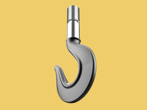 CAST IRON HOOK FORGED SINGLE LIFTING CRANE HOOKS HOIST WINCH TON 3D Model