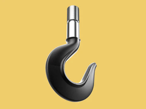 CAST IRON HOOK FORGED SINGLE LIFTING CRANE HOOKS HOIST WINCH TON 3D Model