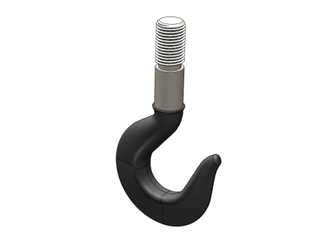 CAST IRON HOOK FORGED SINGLE LIFTING CRANE HOOKS HOIST WINCH TON 3Dモデル