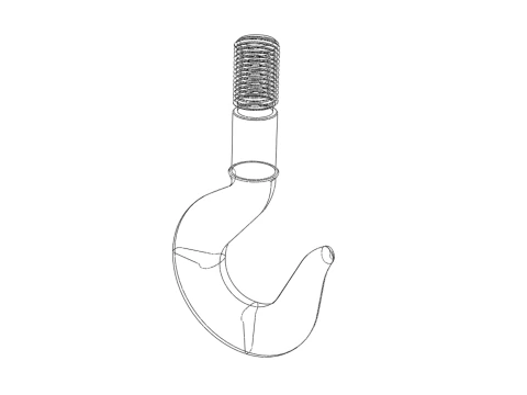 CAST IRON HOOK FORGED SINGLE LIFTING CRANE HOOKS HOIST WINCH TON 3D Model