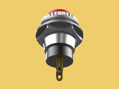 RED PUSH BUTTON MOMENTARY SELF RESET SMALL PRESS SWITCH ROUND Modelo 3D
