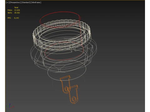 RED PUSH BUTTON MOMENTARY SELF RESET SMALL PRESS SWITCH ROUND 3D Model