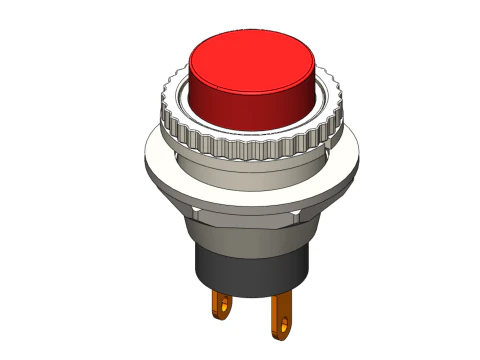 RED PUSH BUTTON MOMENTARY SELF RESET SMALL PRESS SWITCH ROUND 3D Model