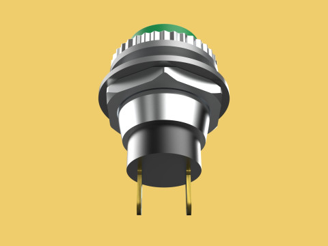 GREEN PUSH BUTTON MOMENTARY SELF RESET SMALL PRESS SWITCH ROUND 3D Model