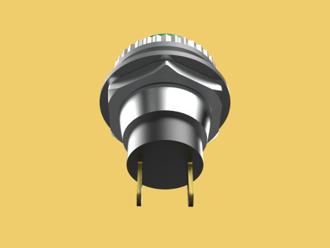 GREEN PUSH BUTTON MOMENTARY SELF RESET SMALL PRESS SWITCH ROUND 3D Model