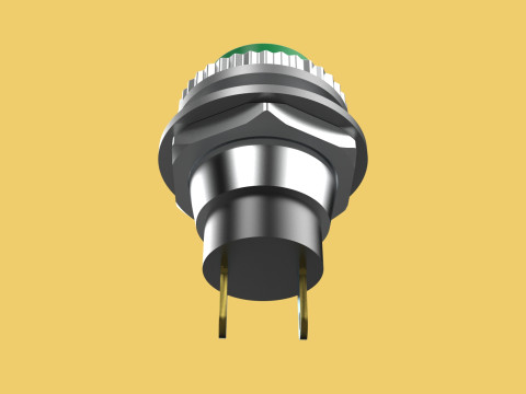 GREEN PUSH BUTTON MOMENTARY SELF RESET SMALL PRESS SWITCH ROUND 3D Model