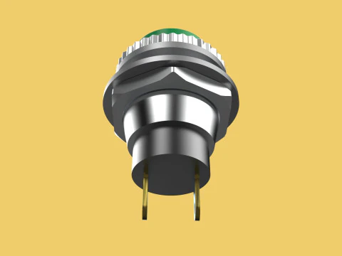 BOT&Atilde;O VERDE AUTO RESET MOMENT&Aacute;RIO PEQUENO INTERRUPTOR DE PRESS&Atilde;O REDONDO Modelo 3D
