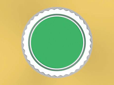 BOT&Atilde;O VERDE AUTO RESET MOMENT&Aacute;RIO PEQUENO INTERRUPTOR DE PRESS&Atilde;O REDONDO Modelo 3D