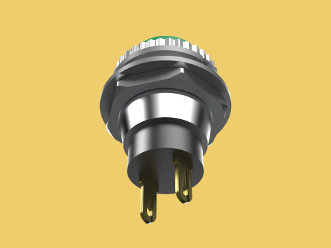 GREEN PUSH BUTTON MOMENTARY SELF RESET SMALL PRESS SWITCH ROUND 3D Model