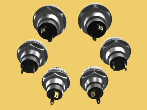 COLORFUL PUSH BUTTON MOMENTARY SELF RESET SMALL PRESS SWITCH SET 3D Model