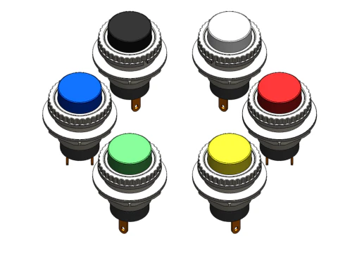 COLORFUL PUSH BUTTON MOMENTARY SELF RESET SMALL PRESS SWITCH SET 3D Model