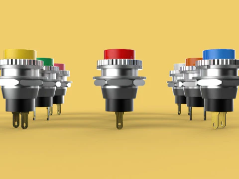 SET COLORFUL PUSH BUTTON MOMENTARY SELF RESET PRESS SWITCH SMALL 3D Model