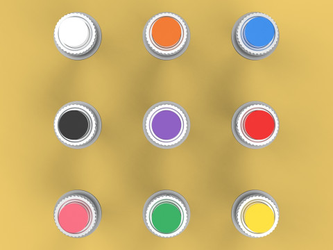 SET COLORFUL PUSH BUTTON MOMENTARY SELF RESET PRESS SWITCH SMALL 3Dモデル