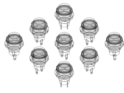 SET COLORFUL PUSH BUTTON MOMENTARY SELF RESET PRESS SWITCH SMALL 3D Model