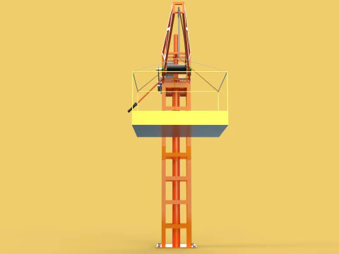 MINI GUINDASTE DE TORRE MOTOR GUINCHO GIRAT&Oacute;RIO GIRAT&Oacute;RIA DO MOTOR JIB TON Modelo 3D