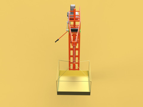MINI TOWER CRANE MOTOR WINCH SWIVEL LIFTING ENGINE HOIST JIB TON 3D Модель