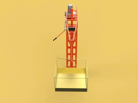 MINI GUINDASTE DE TORRE MOTOR GUINCHO GIRAT&Oacute;RIO GIRAT&Oacute;RIA DO MOTOR JIB TON Modelo 3D