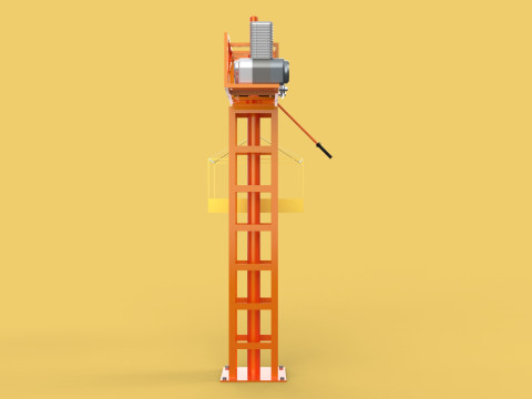 MINI TOWER CRANE MOTOR WINCH SWIVEL LIFTING ENGINE HOIST JIB TON 3D Модель