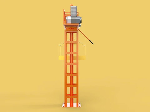 MINI GUINDASTE DE TORRE MOTOR GUINCHO GIRAT&Oacute;RIO GIRAT&Oacute;RIA DO MOTOR JIB TON Modelo 3D