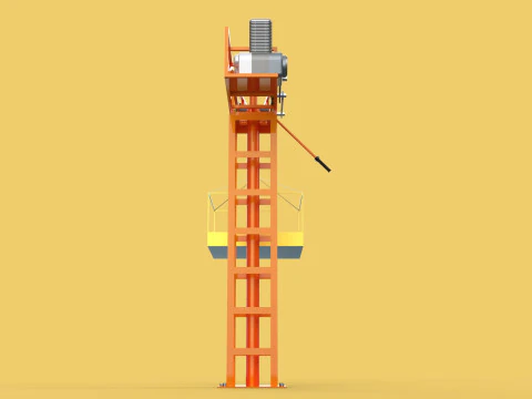 MINI GUINDASTE DE TORRE MOTOR GUINCHO GIRAT&Oacute;RIO GIRAT&Oacute;RIA DO MOTOR JIB TON Modelo 3D