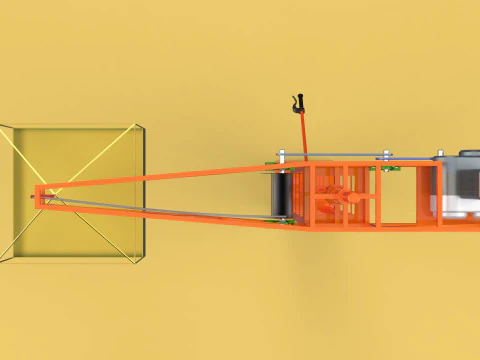 MINI GUINDASTE DE TORRE MOTOR GUINCHO GIRAT&Oacute;RIO GIRAT&Oacute;RIA DO MOTOR JIB TON Modelo 3D